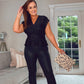 BLACK LACE PEPLUM TOP with belt