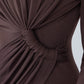 CHOCOLATE BROWN DRAPE MAXI DRESS