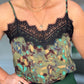 Green Leopard Print Lace Cami Top