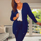 NAVY TIE WAIST QUALITY CARDIGAN