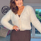 CREAM FLUFFY LUXURY CARDIGAN with heart buttons