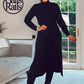 BLACK LONG JUMPER / DRESS with front slits