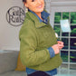 KHAKI OVERSIZED FLEECE HALF ZIP