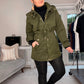KHAKI HOODED TRENCH JACKET