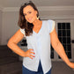 BABY BLUE STRIPE BLOUSE