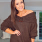 BROWN OFF SHOULDER with JEWEL RING DETAIL