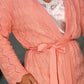 PEACH/CORAL SCALLOPED DETAIL CARDIGAN with belt