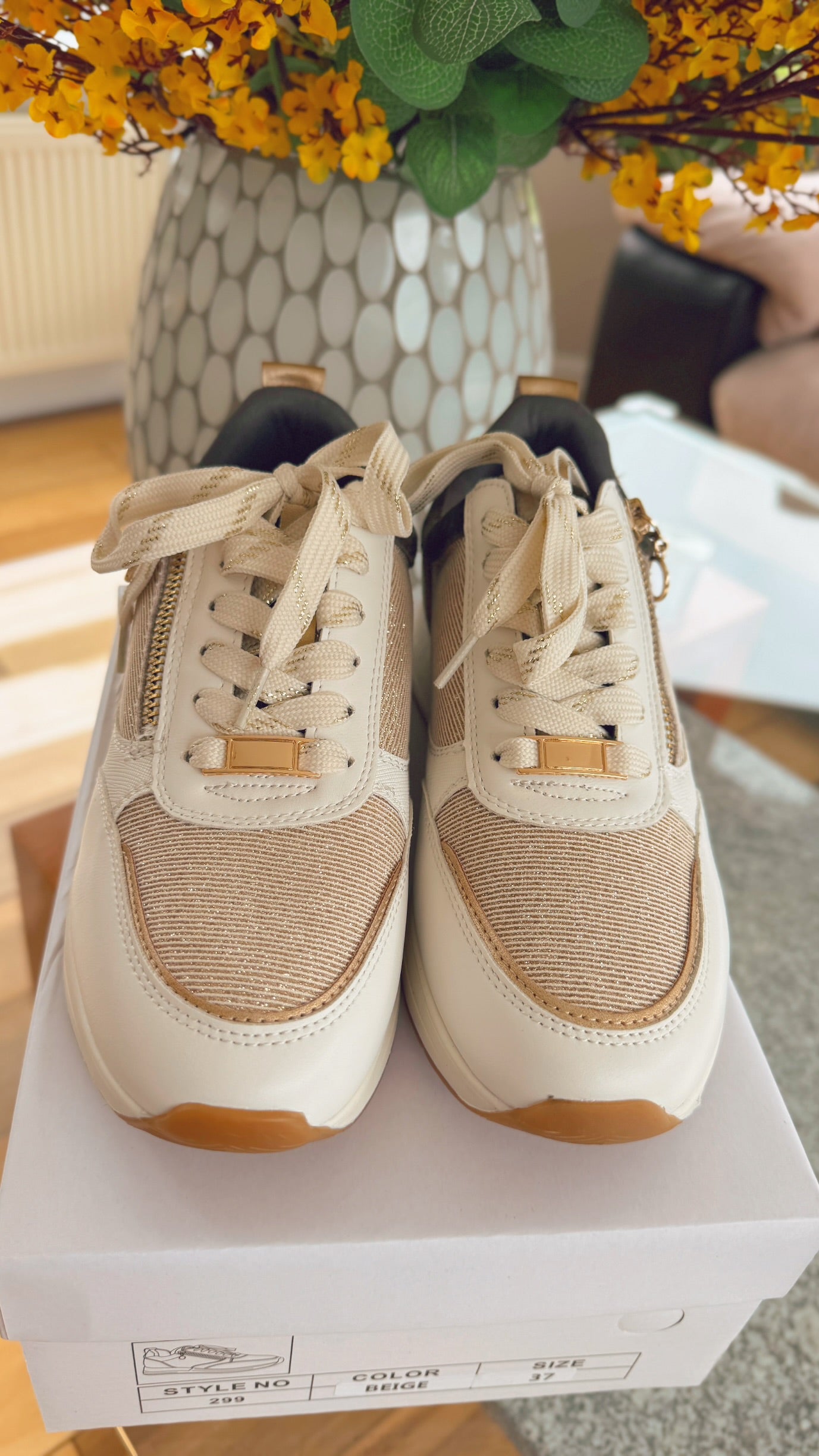 Gold Gucci inspired Trainers