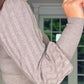 TAUPE FINE KNIT with EXAGGERATED SHOULDER