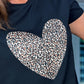 BLACK T-SHIRT with LEOPARD LOVE HEART