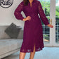 PLUM LACE MIDE SHIRT DRESS