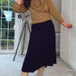 BLACK BUTTON ALINE Knit Midi Skirt