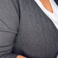BLACK TIE WAIST QUALITY CARDIGAN