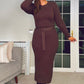 BROWN JUMPER DRESS with belt