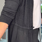 BLACK TIE WAIST QUALITY CARDIGAN