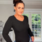 CHARCOAL GREY LONG SLEEVE BODYSUIT