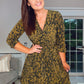 KHAKI & BLACK ARCHIE SHORT DRESS