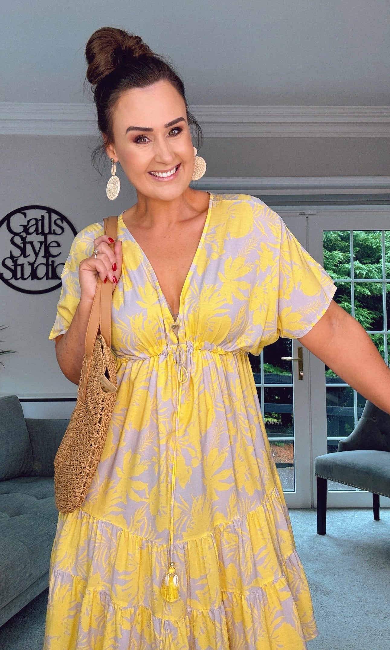 GREY & YELLOW SUN DRESS