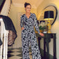 MONOCHROME GEOMETRIC PRINT JUMPSUIT