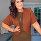 BROWN RELAXED FIT CARDIGAN