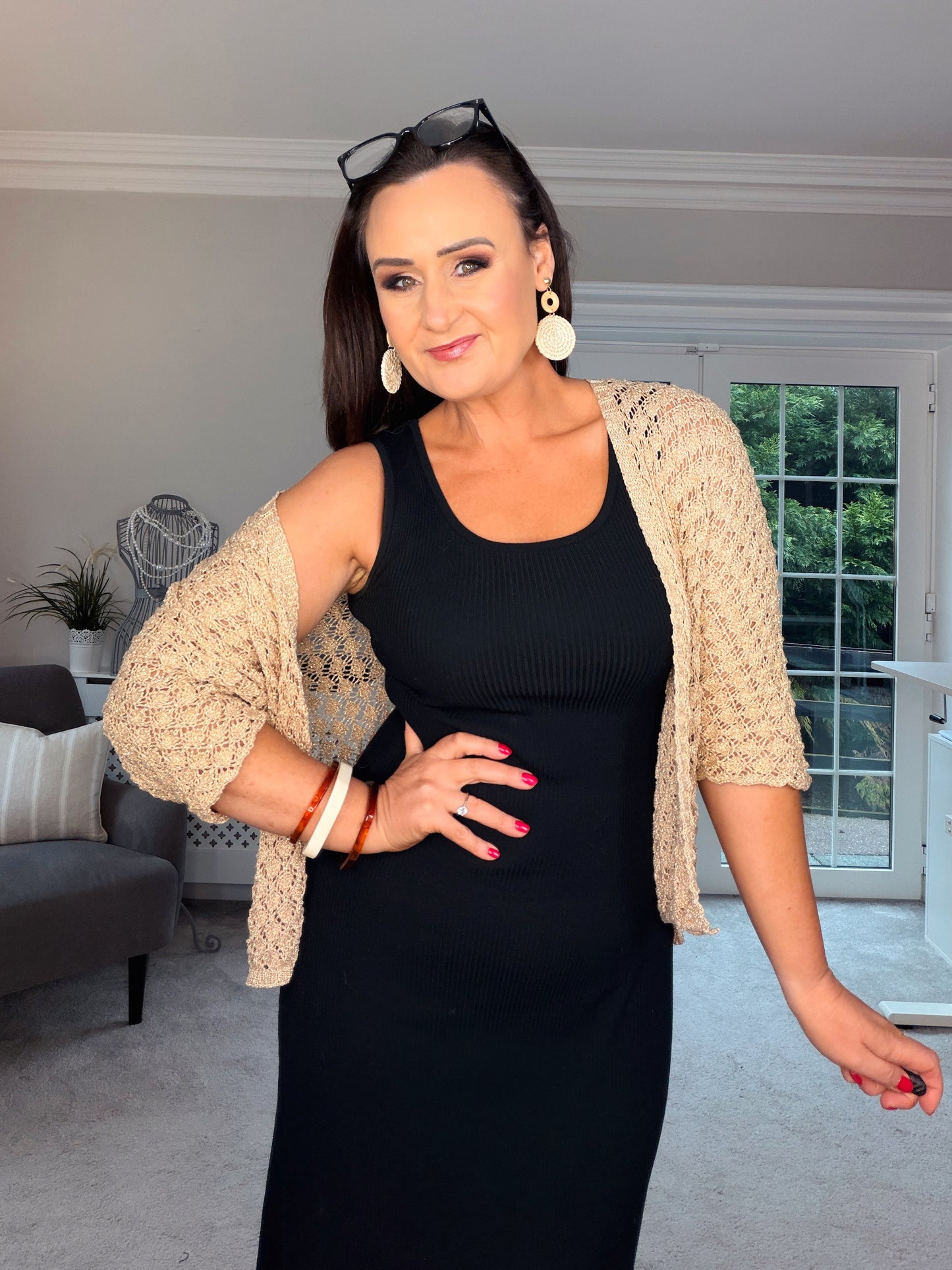 GOLD CROCHET CARDIGAN