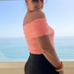 CORAL OFF SHOULDER BODYSUIT