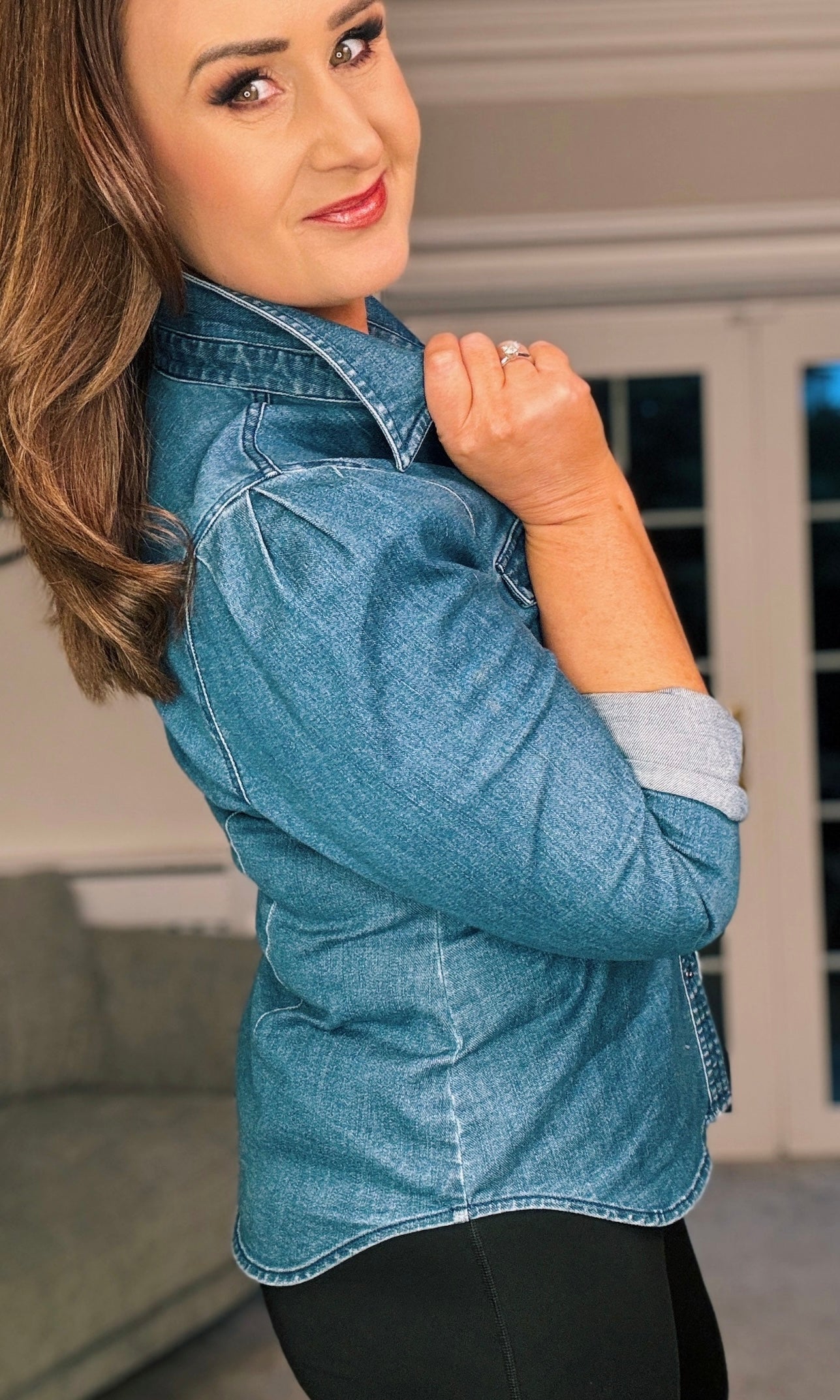 SENSS - THE DENIM SHIRT with Exaggerated Shoulder