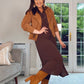 BROWN MIDI SHIRT DRESS