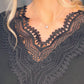 BLACK LAJOLY LACE COLLAR SWEATER