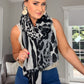 GREY LEOPARD PRINT SCARF/POOL SARONG