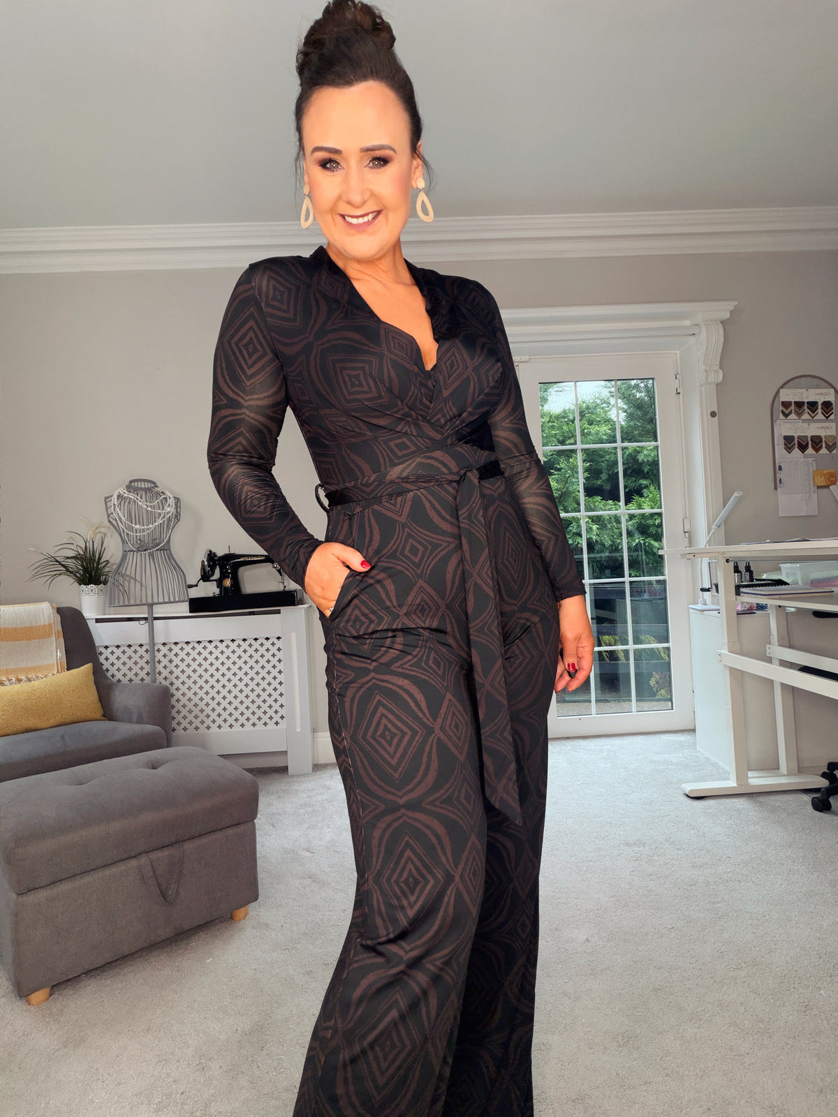 Gail's Rails Tatel BLACK AND BROWN STRETCH JUMPSUIT – GAILS RAILS