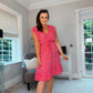RED PATTERN KNEE LENGTH DRESS