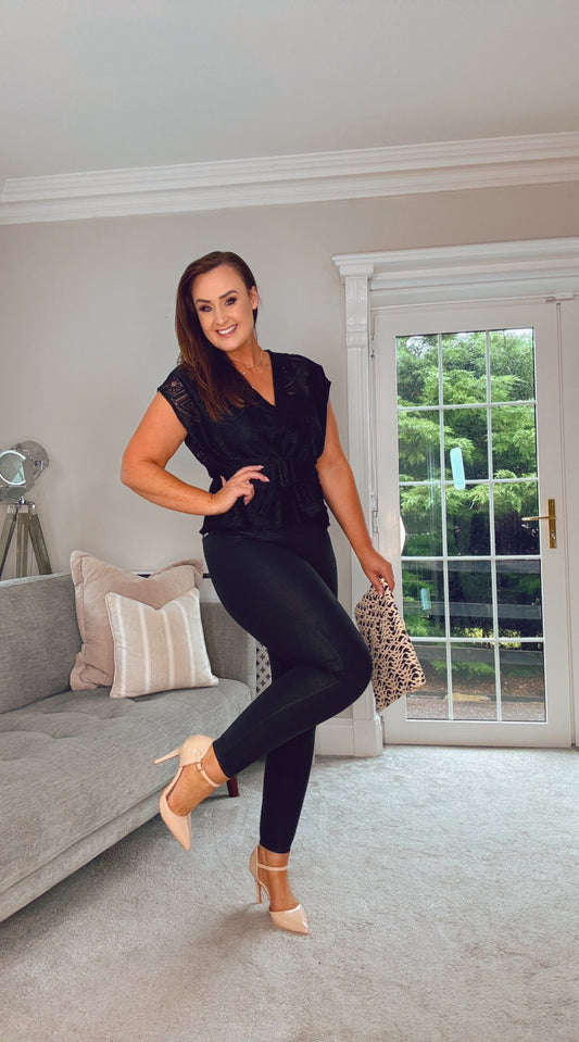 CREAM BLUSH HEEL WITH ANKLE STRAP