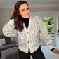 GREY LEOPARD PRINT OVERSIZED CARDIGAN