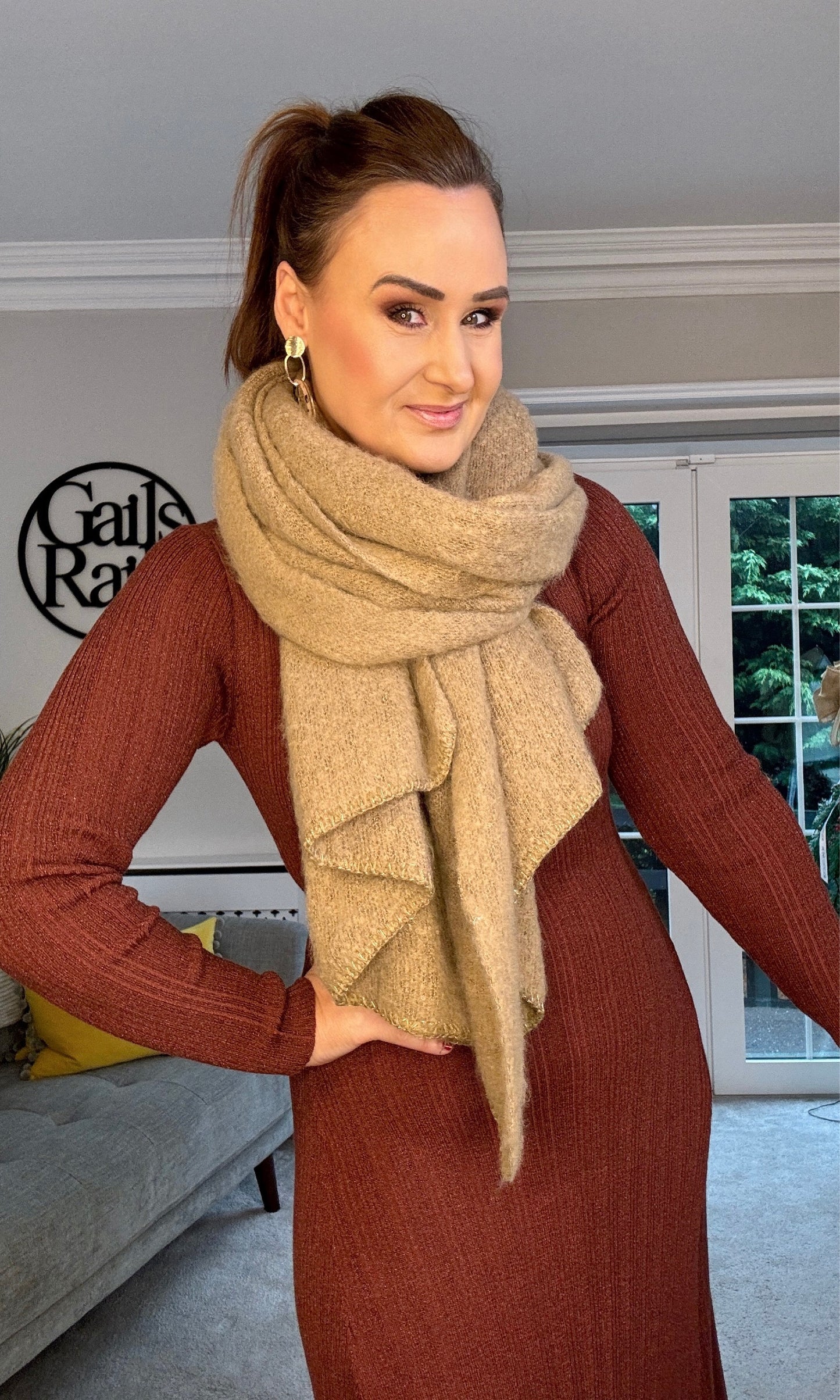 BISCUIT CHUNKY KNIT SCARF