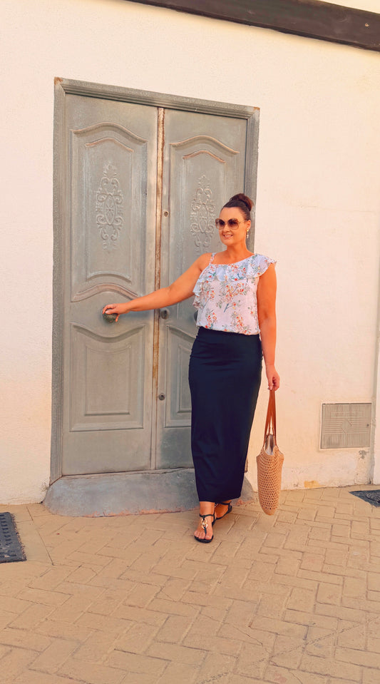 SENSS BLACK MAXI SKIRT