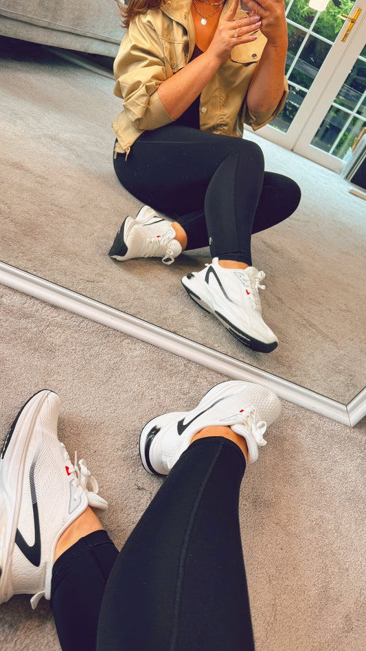 WHITE TRAINER WITH bLACK  STRIPE