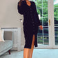 BLACK KNIT KILKY BUTTON DRESS