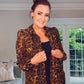 LEOPARD PRINT BLOUSE with exaggerated shoulder