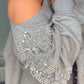 GREY EMBELLISHED JEWEL KNIT