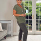 KHAKI VNECK MODAL LONG TSHIRT