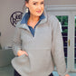 GREY OVERSIZED FLEECE HALF ZIP