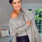 GREY EMBELLISHED JEWEL KNIT