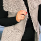 GREY FUR SUEDETTS GILET