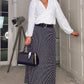 Black & White Maxi Pleated Skirt