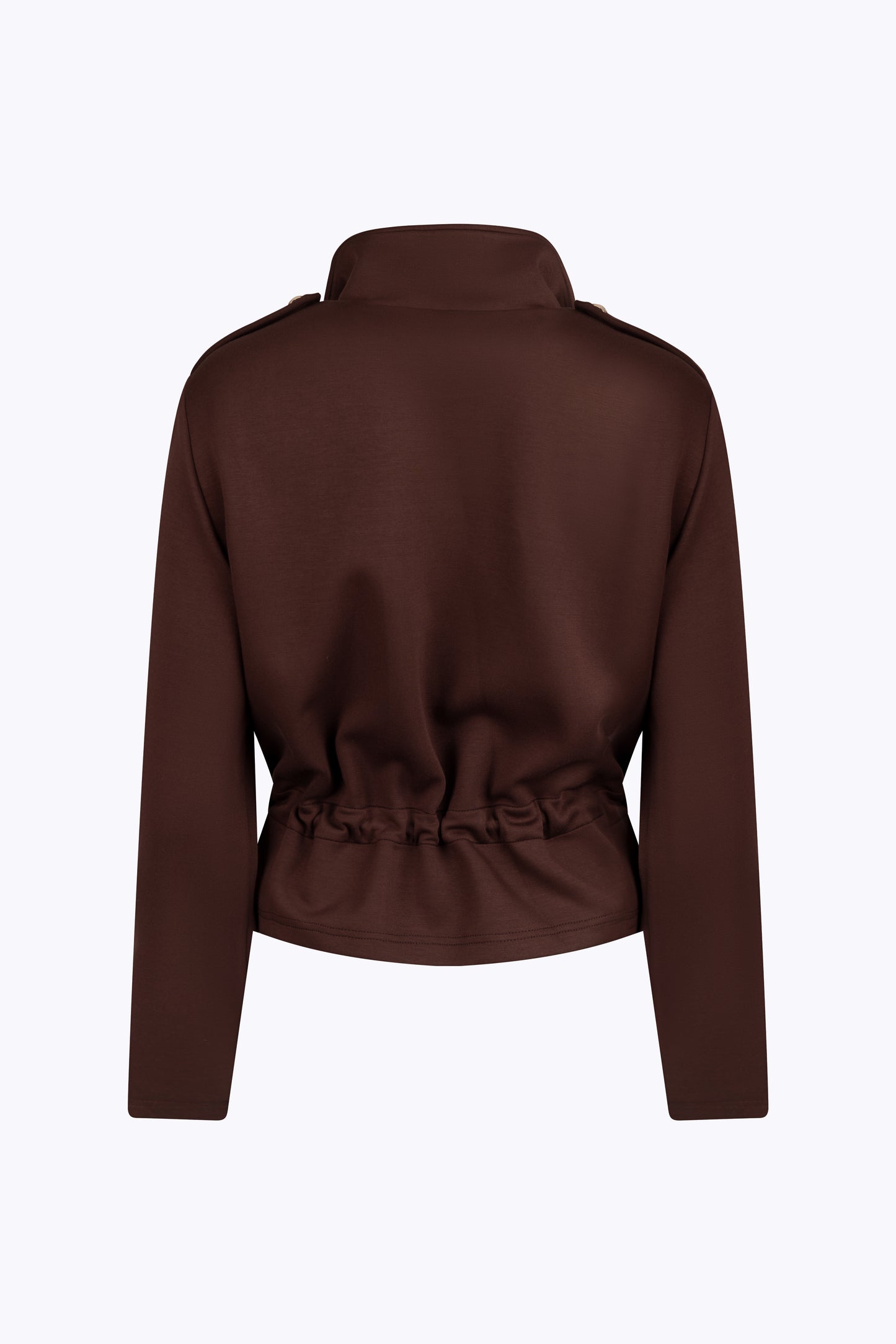 SENSS BROWN ZIP TIE WAIST JACKET