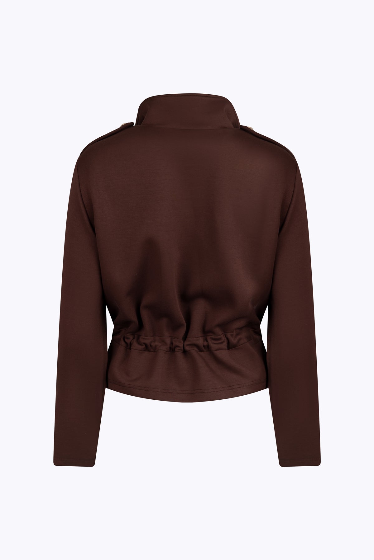 SENSS BROWN ZIP TIE WAIST JACKET