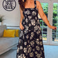 BLACK & GREY LUSA FLORAL SMOCKED MAXI SUMMER DRESS