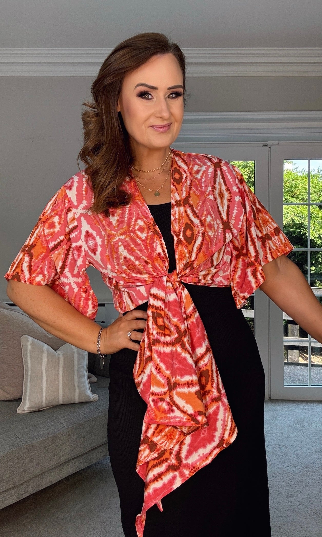 VAN DER ROCK TIE TOP COVER UP BOLERO BLOUSE