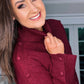 BURGUNDY CHUNKY KNIT with ARM BUTTON DETAIL